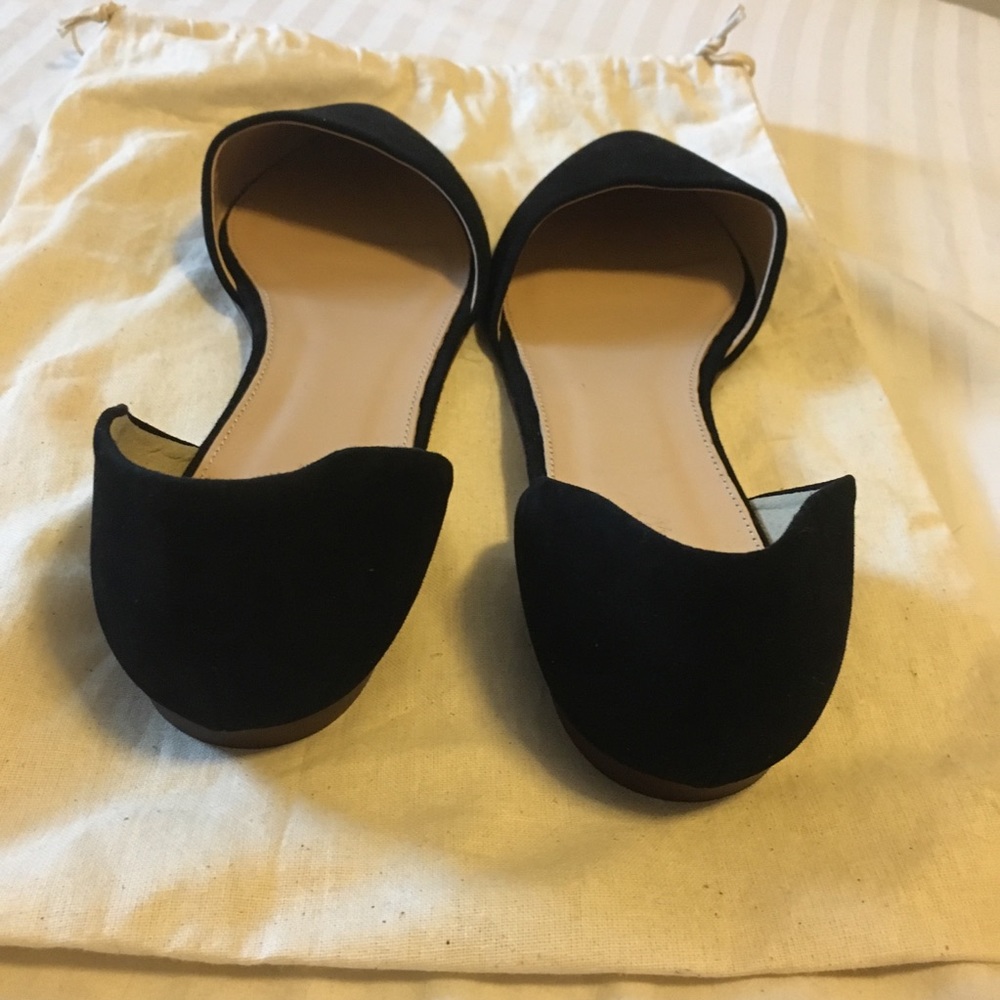 NWOB Jcrew $158 D’orsay suede flats black 8 - Picture 5 of 6